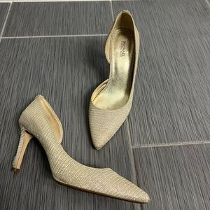 gold MK heels